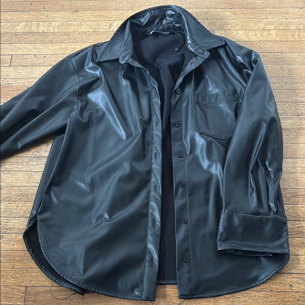 Zara Black Leather Shirt